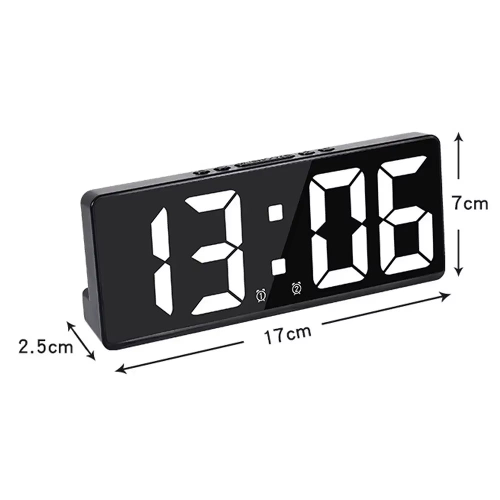 Multifunctional LED Number Clock Color Nightlight Temperature Calendar Alarm Large Digital Electronic Backlight Home Decor