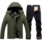 Winter Ski Suit for Men Waterproof Keep Warm Snow Fleece Jacket Pants Windproof Outdoor Mountain Snowboard Wear Set Ski Outfit