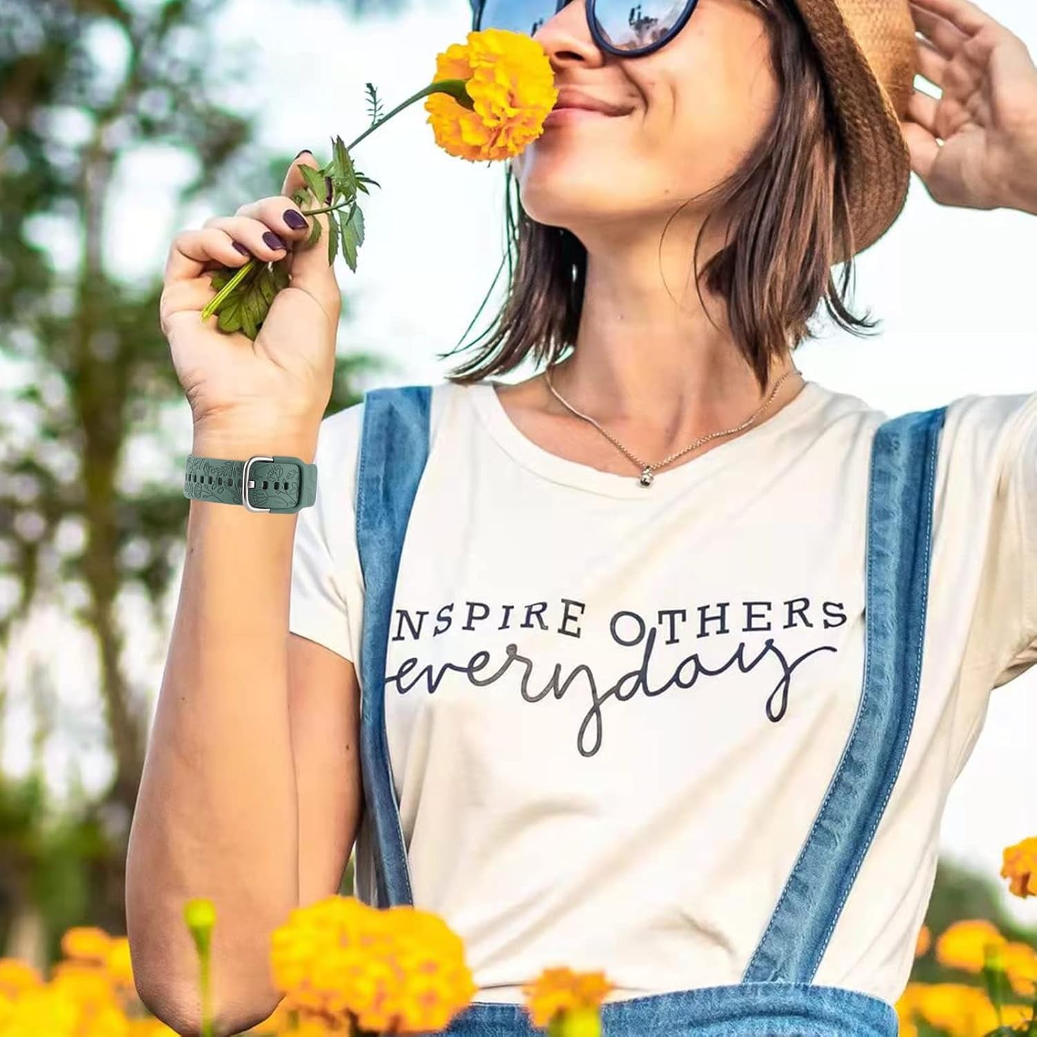 2 Pack Flower Engraved Sport Strap Compatible with Apple Watch Bands 38Mm 40Mm 41Mm, Women Floral Laser Soft Silicone Wristband Replacement Iwatch Series 10 9 8 7 6 5 4 3 2 1 SE