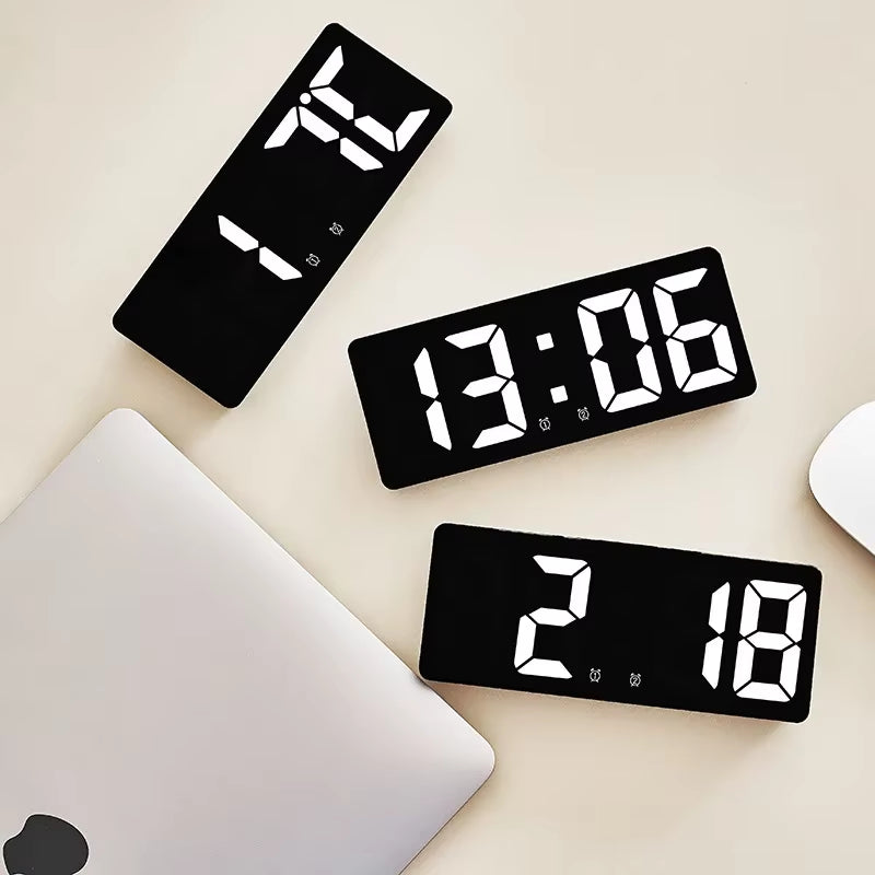 Multifunctional LED Number Clock Color Nightlight Temperature Calendar Alarm Large Digital Electronic Backlight Home Decor
